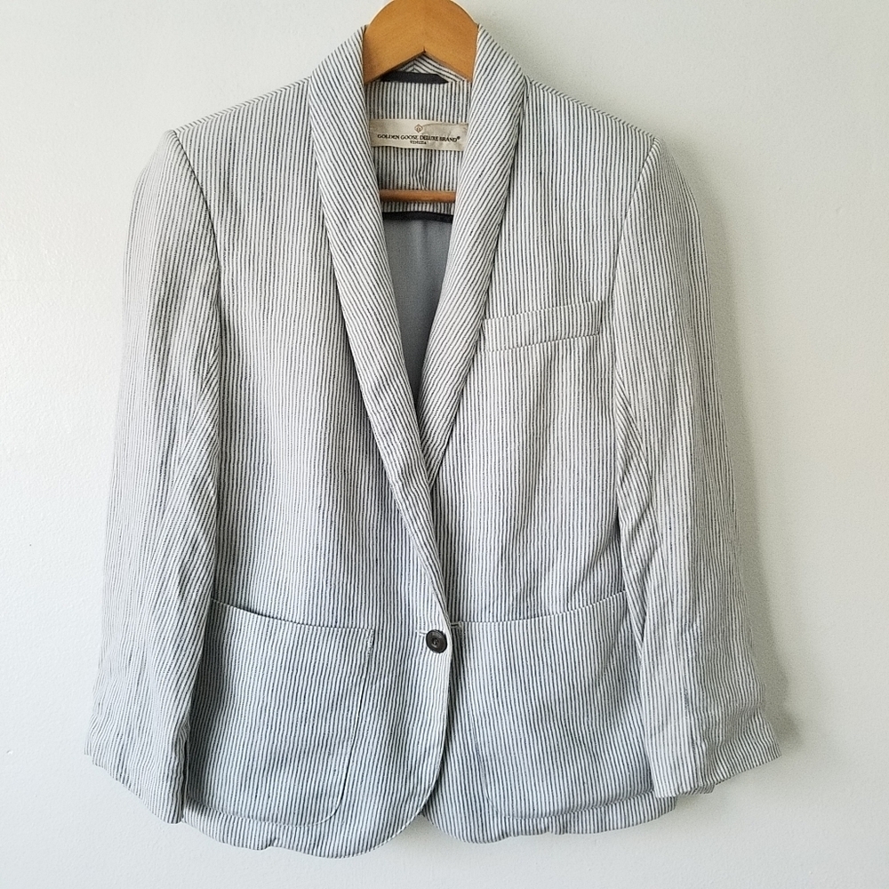 Golden Goose Deluxe Brand Venezia  Gallo Alessandro SRL Flax Linen Blazer Jacket